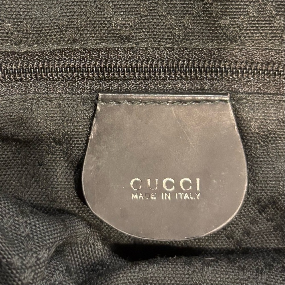 GUCCI Diana Large Black Nylon Bamboo Handle Shoulder Bag. - Picture 11 of 16